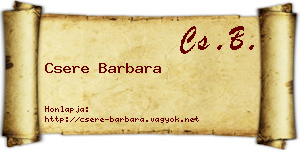 Csere Barbara névjegykártya